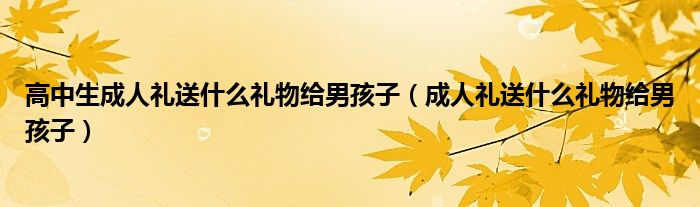 高中生成人礼送什么礼物给男孩子（成人礼送什么礼物给男孩子）