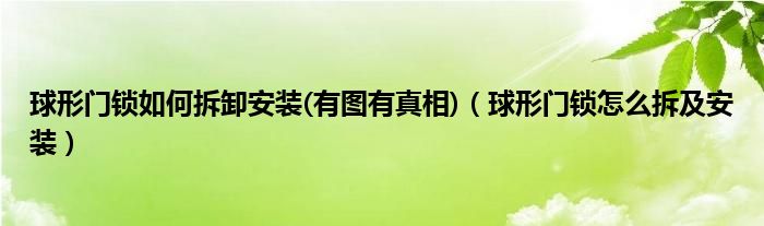 球形门锁如何拆卸安装(有图有真相)（球形门锁怎么拆及安装）