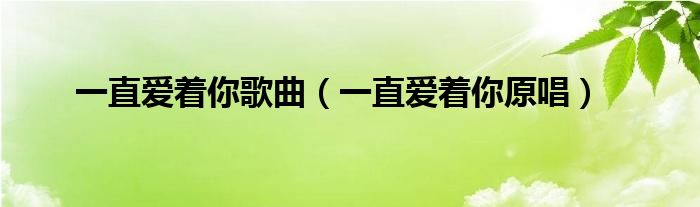 一直爱着你歌曲（一直爱着你原唱）