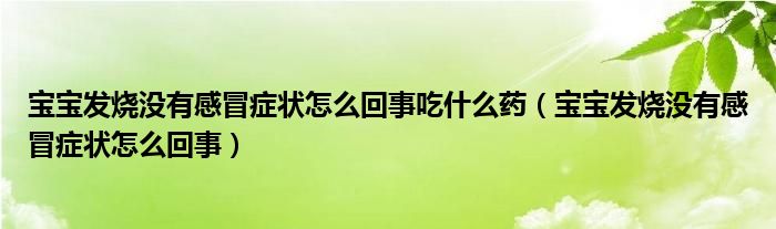 宝宝发烧没有感冒症状怎么回事吃什么药（宝宝发烧没有感冒症状怎么回事）