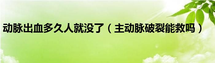 动脉出血多久人就没了（主动脉破裂能救吗）