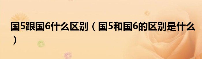 国5跟国6什么区别（国5和国6的区别是什么）