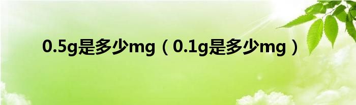 0.5g是多少mg（0.1g是多少mg）