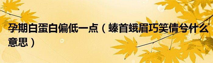 孕期白蛋白偏低一点（螓首蛾眉巧笑倩兮什么意思）