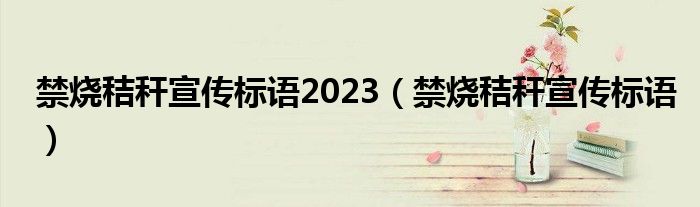 禁烧秸秆宣传标语2023（禁烧秸秆宣传标语）