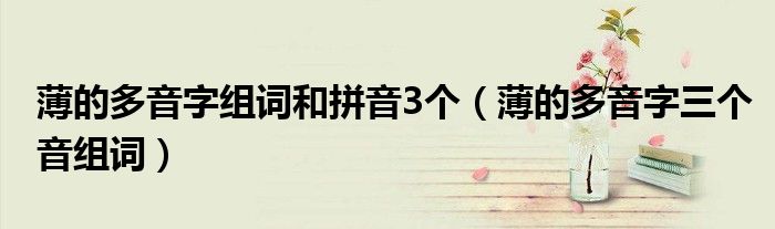 薄的多音字组词和拼音3个（薄的多音字三个音组词）