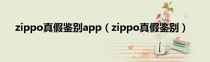 zippo真假鉴别app（zippo真假鉴别）