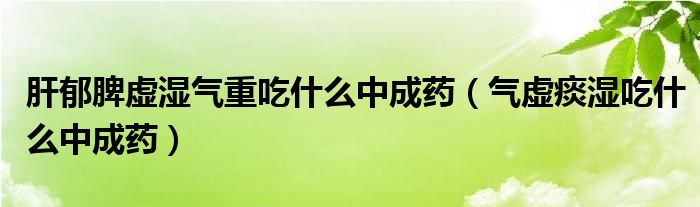 肝郁脾虚湿气重吃什么中成药（气虚痰湿吃什么中成药）