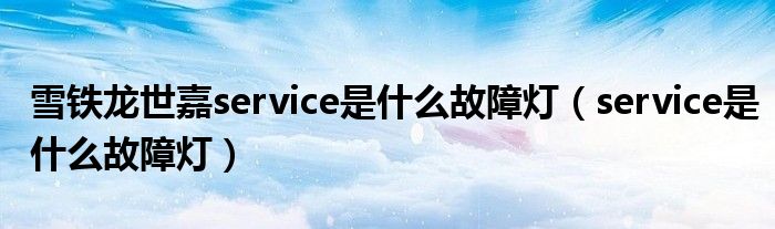 雪铁龙世嘉service是什么故障灯（service是什么故障灯）