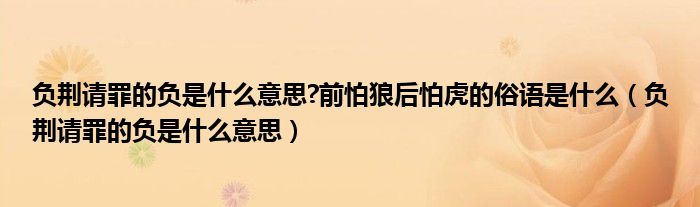 负荆请罪的负是什么意思?前怕狼后怕虎的俗语是什么（负荆请罪的负是什么意思）