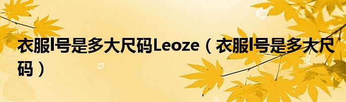 衣服l号是多大尺码Leoze（衣服l号是多大尺码）