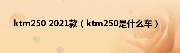 ktm250 2021款（ktm250是什么车）