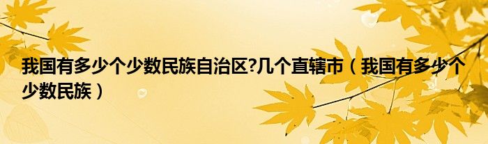 我国有多少个少数民族自治区?几个直辖市（我国有多少个少数民族）