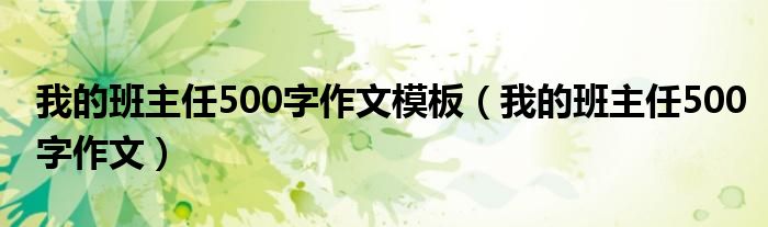 我的班主任500字作文模板（我的班主任500字作文）