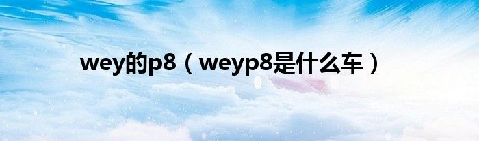 wey的p8（weyp8是什么车）