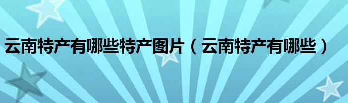 云南特产有哪些特产图片（云南特产有哪些）