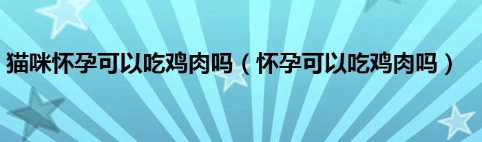 猫咪怀孕可以吃鸡肉吗（怀孕可以吃鸡肉吗）