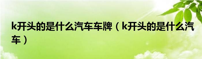 k开头的是什么汽车车牌（k开头的是什么汽车）