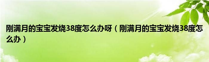 刚满月的宝宝发烧38度怎么办呀（刚满月的宝宝发烧38度怎么办）