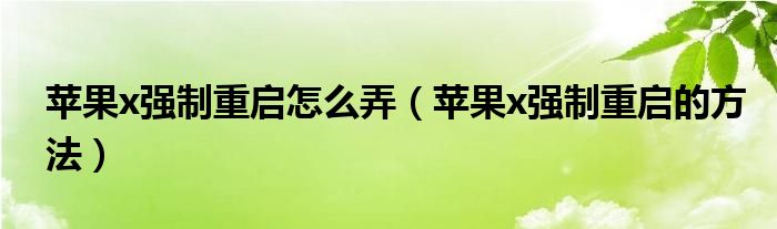 苹果x强制重启怎么弄（苹果x强制重启的方法）