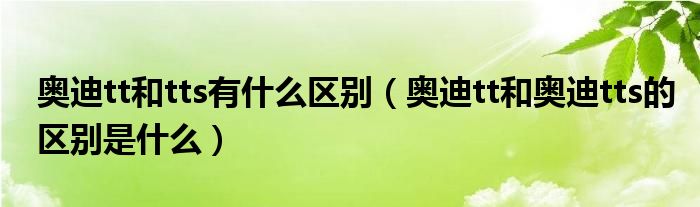 奥迪tt和tts有什么区别（奥迪tt和奥迪tts的区别是什么）