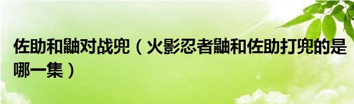 佐助和鼬对战兜（火影忍者鼬和佐助打兜的是哪一集）