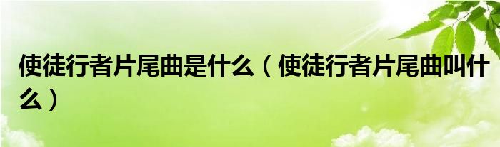 使徒行者片尾曲是什么（使徒行者片尾曲叫什么）