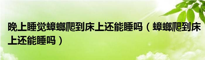 晚上睡觉蟑螂爬到床上还能睡吗（蟑螂爬到床上还能睡吗）