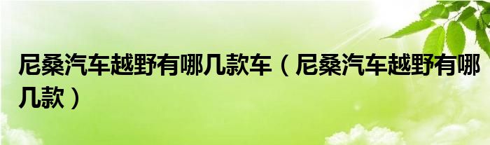 尼桑汽车越野有哪几款车（尼桑汽车越野有哪几款）