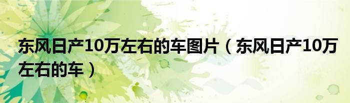 东风日产10万左右的车图片（东风日产10万左右的车）