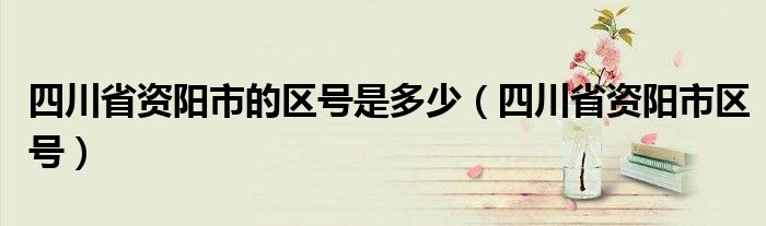 四川省资阳市的区号是多少（四川省资阳市区号）