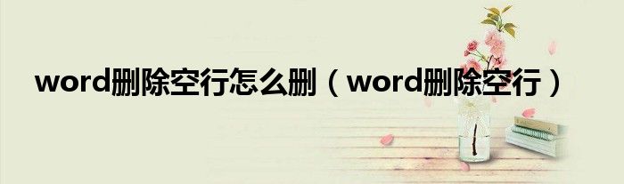 word删除空行怎么删（word删除空行）