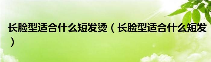 长脸型适合什么短发烫（长脸型适合什么短发）