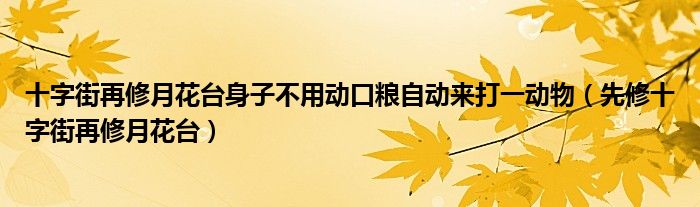 十字街再修月花台身子不用动口粮自动来打一动物（先修十字街再修月花台）