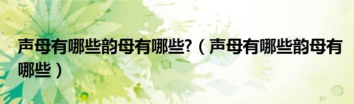 声母有哪些韵母有哪些?（声母有哪些韵母有哪些）