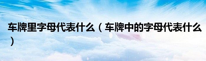 车牌里字母代表什么（车牌中的字母代表什么）