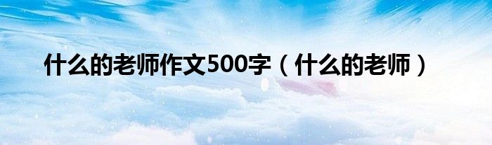 什么的老师作文500字（什么的老师）