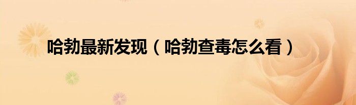 哈勃最新发现（哈勃查毒怎么看）