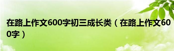 在路上作文600字初三成长类（在路上作文600字）