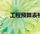 工程预算表格下载（工程预算表模板）