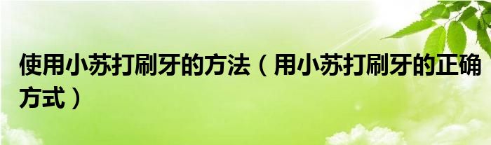 使用小苏打刷牙的方法（用小苏打刷牙的正确方式）