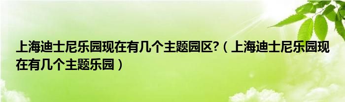 上海迪士尼乐园现在有几个主题园区?（上海迪士尼乐园现在有几个主题乐园）