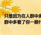 只是因为在人群中多看了你一眼这是什么歌（只是因为在人群中多看了你一眼什么歌）