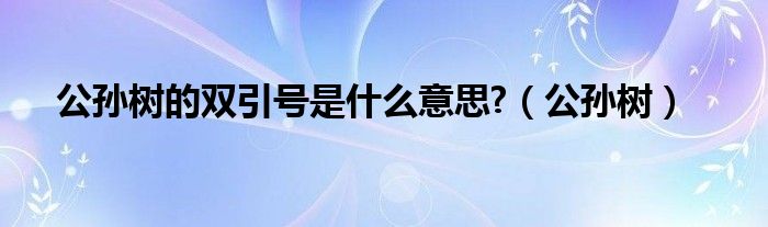 公孙树的双引号是什么意思?（公孙树）