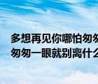 多想再见你哪怕匆匆一眼就别离什么歌曲（多想再见你哪怕匆匆一眼就别离什么歌）