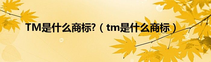 TM是什么商标?（tm是什么商标）