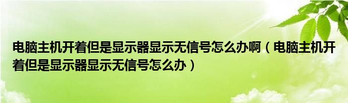 电脑主机开着但是显示器显示无信号怎么办啊（电脑主机开着但是显示器显示无信号怎么办）