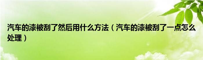 汽车的漆被刮了然后用什么方法（汽车的漆被刮了一点怎么处理）