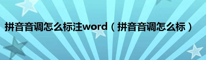 拼音音调怎么标注word（拼音音调怎么标）