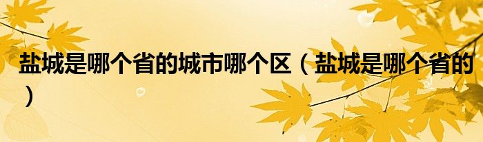 盐城是哪个省的城市哪个区（盐城是哪个省的）